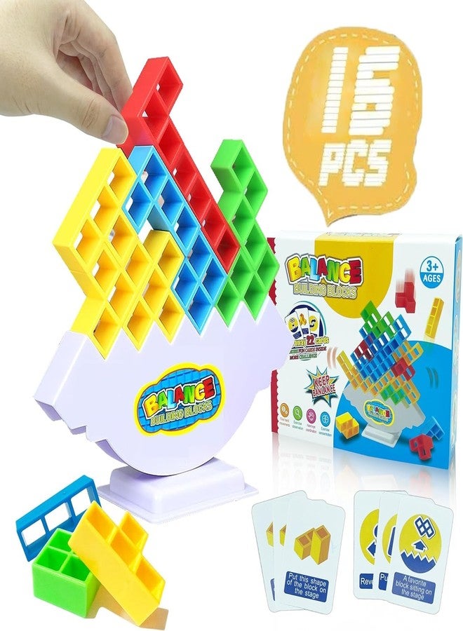 Panchani Tower Game 16 Pcs Stack Tower, Swinging Tower, Swing Stack High Child Balance Building Block 2-4 Players | Interactive STEM Toy for Family, Travel, Parties for Adults & Kids - Image 1